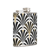 Kunst-Dekofanmuster - Schwarzweiss Flachmann (Rechts)