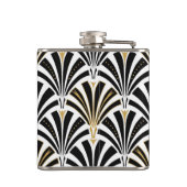 Kunst-Dekofanmuster - Schwarzweiss Flachmann (Rückseite)