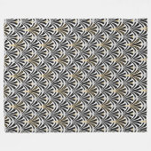 Kunst-Dekofanmuster - Schwarzweiss Fleecedecke (Vorderseite (Horizontal))