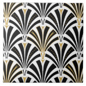 Kunst-Dekofanmuster - Schwarzweiss Fliese (Vorderseite)