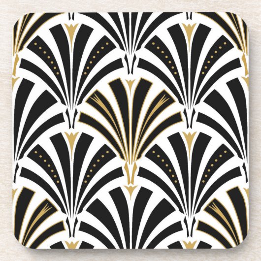 Kunst-Dekofanmuster - Schwarzweiss Getränkeuntersetzer (Vorderseite)