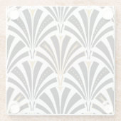 Kunst-Dekofanmuster - Schwarzweiss Glasuntersetzer (Rückseite)