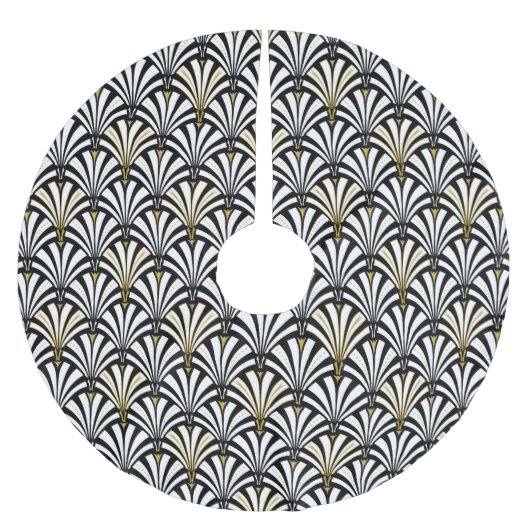 Kunst-Dekofanmuster - Schwarzweiss Polyester Weihnachtsbaumdecke (Vorderseite)