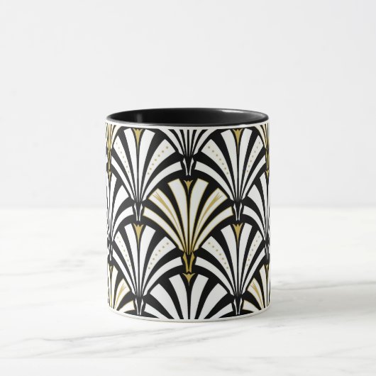 Kunst-Dekofanmuster - Schwarzweiss Tasse (Zentrum)