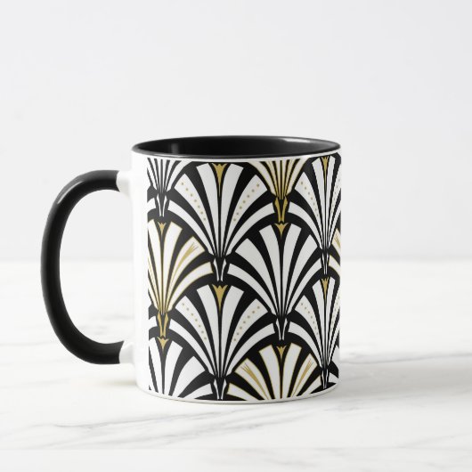 Kunst-Dekofanmuster - Schwarzweiss Tasse (Links)