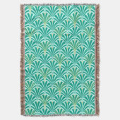 Kunst-Dekofanmuster - Türkis auf Aqua Decke (Vorderseite Vertikal)