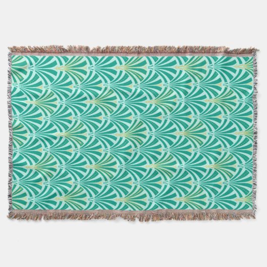 Kunst-Dekofanmuster - Türkis auf Aqua Decke (Vorderseite)