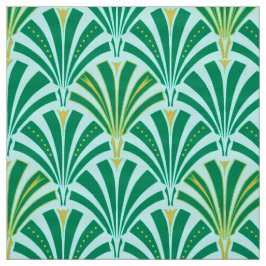 Kunst-Dekofanmuster - Türkis auf Aqua Stoff