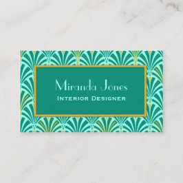 Kunst-Dekofanmuster - Türkis auf Aqua Visitenkarte