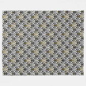 Kunst-Dekofanmuster - Weiß und Schwarzes Fleecedecke (Vorderseite (Horizontal))