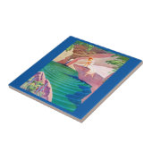 Kunst-Dekofrau 1931 durch einen Teich Fliese (Seite)