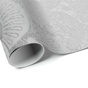 Kunst-Dekogeometrischer Seashells-silbernes Geschenkpapier