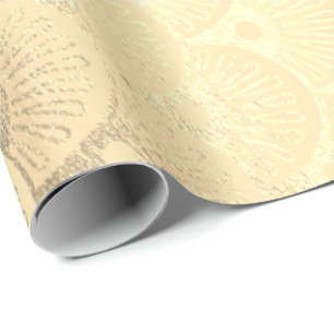 Kunst-Dekogeometrisches Seashells-Gold Foxier Geschenkpapier