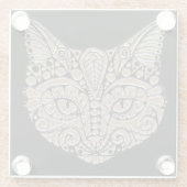 Kunst-Dekogold und Untersetzer der schwarzen Katze (Rückseite)