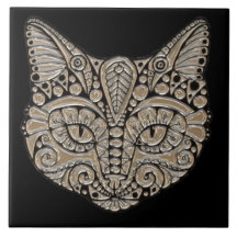 Kunst-Dekokatzenjuwelemblem-Keramikfliese