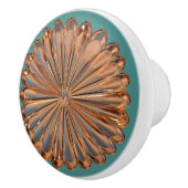 Kunst-Dekokupfer und metallisches Medaillon der Keramikknauf (Rechts)