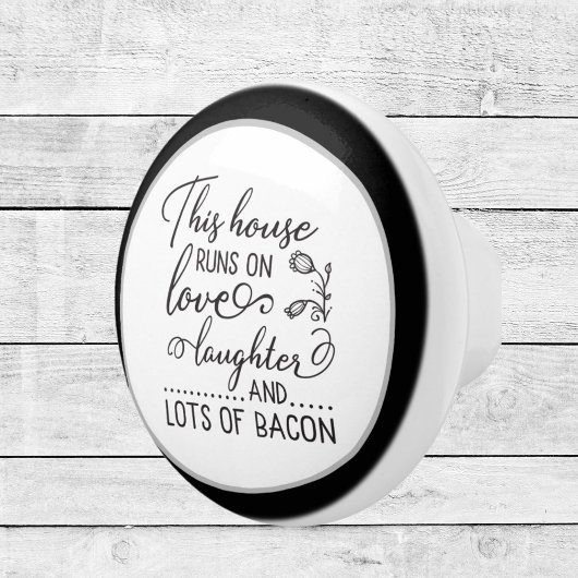 Kunst-Dekoration mit lustigen Kochworten Keramikknauf