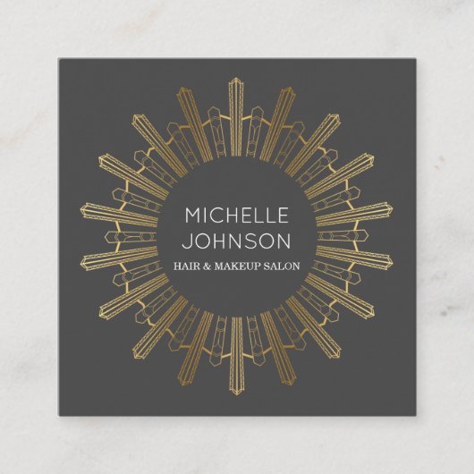 Kunst-Dekosonne-Geschäftskarte Quadratische Visitenkarte (Vorderseite)