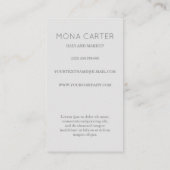 Kunst-Dekosonne-Geschäftskarte Visitenkarte (Rückseite)