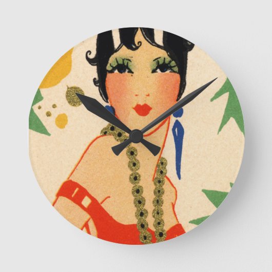 Kunst-DekoVamp, Zwanzigerjahre Prallplatte Runde Wanduhr (Vorderseite)