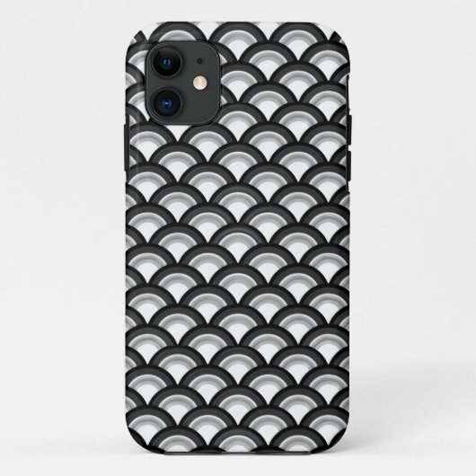 Kunst-Dekowellenmuster - Schwarzweiss Case-Mate iPhone Hülle (Rückseite)