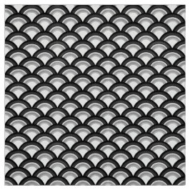 Kunst-Dekowellenmuster - Schwarzweiss Stoff