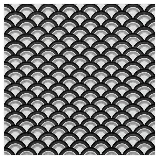 Kunst-Dekowellenmuster - Schwarzweiss Stoff (Muster)