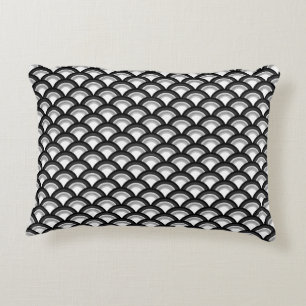 Kunst-Dekowellenmuster - Schwarzweiss Zierkissen