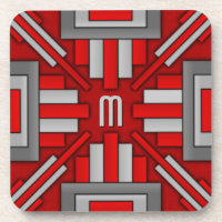 Kunst-Dekozwanziger jahre geometrisches Rot-Graues