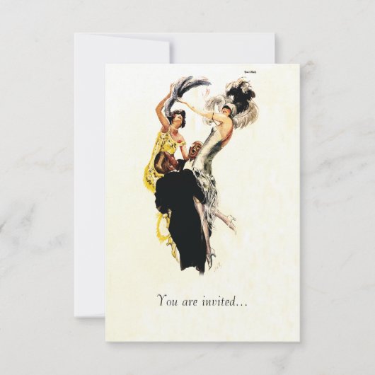 Kunst-Dekozwanziger jahre Jazz-Alter Einladung (Vorderseite)