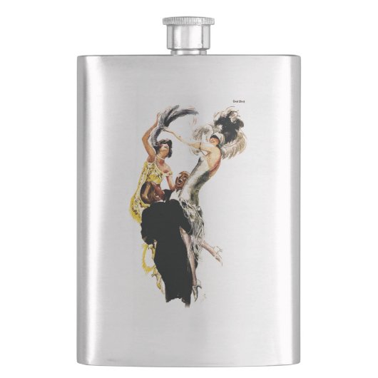 Kunst-Dekozwanziger jahre Jazz-Alter Flachmann (Vorderseite)