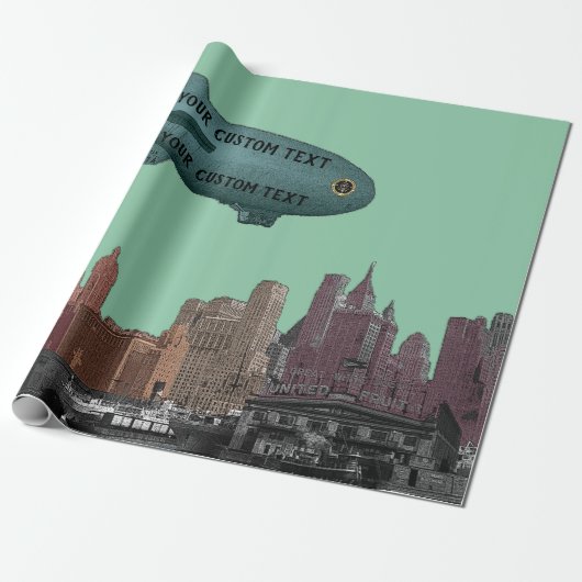 KUNST DER 1930ER-JAHRE - DER BLIMP NEW YORK CITY S GESCHENKPAPIER (Ungerollt)
