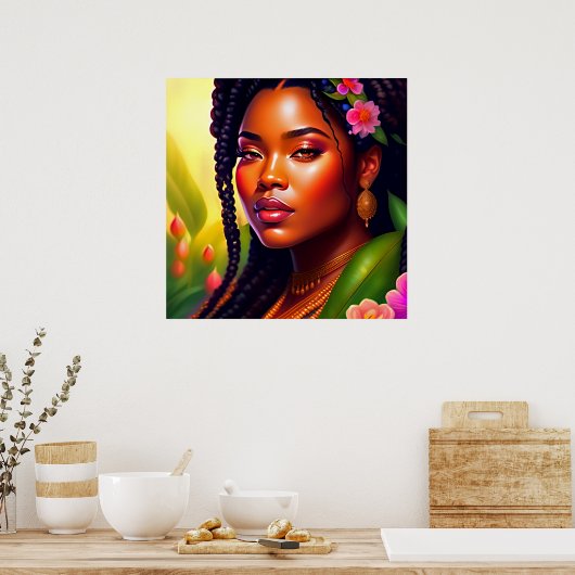 Kunst der Afrikanischen Frau Poster (Küche)