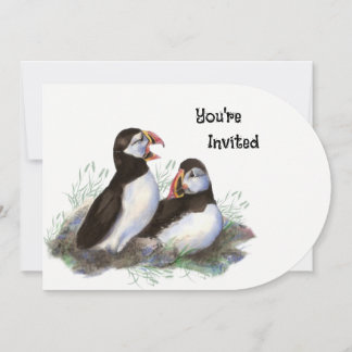 Kunst der Aquarellkunst Puffé Bird Geburtstagspart Einladung
