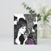 Kunst der asiatischen Tintenfrau, Postkreuz Postkarte (Stehend Vorderseite)