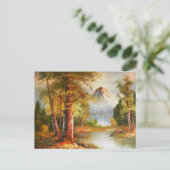 Kunst der Berg- und Flusslandschaft Postkarte (Stehend Vorderseite)
