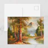 Kunst der Berg- und Flusslandschaft Postkarte (Vorne/Hinten)