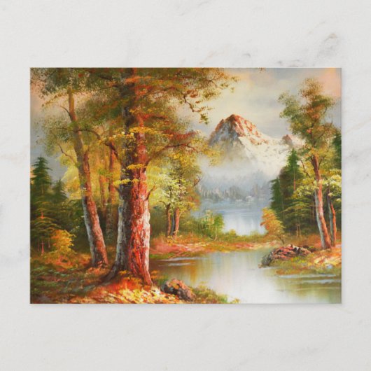Kunst der Berg- und Flusslandschaft Postkarte (Vorderseite)