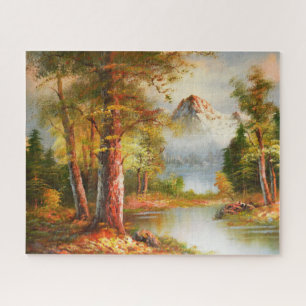 Kunst der Berg- und Flusslandschaft Puzzle