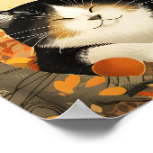 Kunst der Herbstmauer, Katzen Print, Farben Herbst Poster (Ecke)