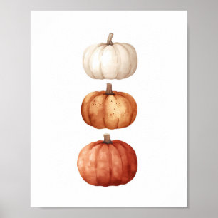 Kunst der Herbstmauer, Kürbisfalldekor Poster