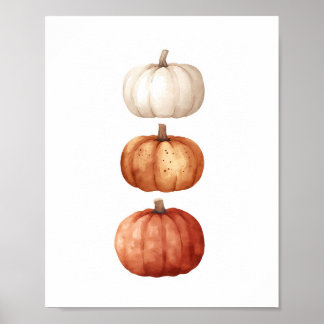 Kunst der Herbstmauer, Kürbisfalldekor Poster