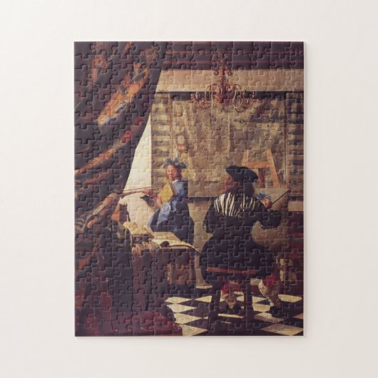 Kunst der Malerei von Johannes Vermeer Puzzle (Vertikal)