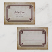 Kunst der Männlichkeits-gerahmten nennenden Karte (Vorne/Hinten)