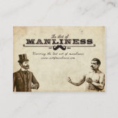 Kunst der Männlichkeits-Telefonkarte Telefonnummerkarte (Rückseite)