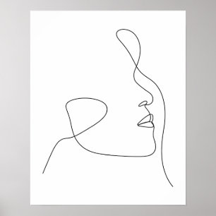Kunst der Minimalistischen Abstrakten Frauengesich Poster