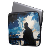 Kunst der Pfeife (Balkon #3) Ölgemälde Laptopschutzhülle (Vorderseite Links)