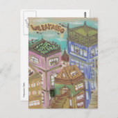 Kunst der Stadt Valparaíso Postkarte (Vorne/Hinten)