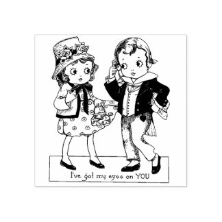 Kunst der Vintage Valentinstage von Jungen und Mäd Gummistempel
