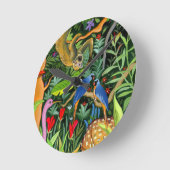 Kunst der Whimsiktiere Runde Wanduhr (Winkel)